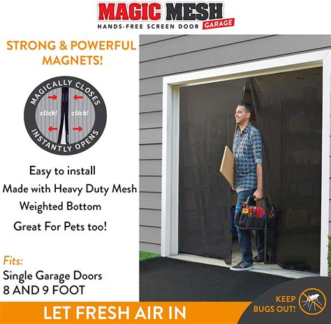 Magic mesh garage hands free screen door